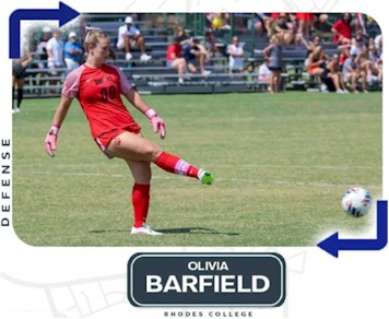 Olivia Barfield, SAA Defensive Athlete of the Week